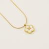 Stainless steel five-leaf clover 18K letter necklace high sense 26 shell letter pendant jewelry