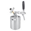 2L Stainless Steel Homebrew Mini Keg Tap Beer Dispenser with 2 Class Pressure Gauge