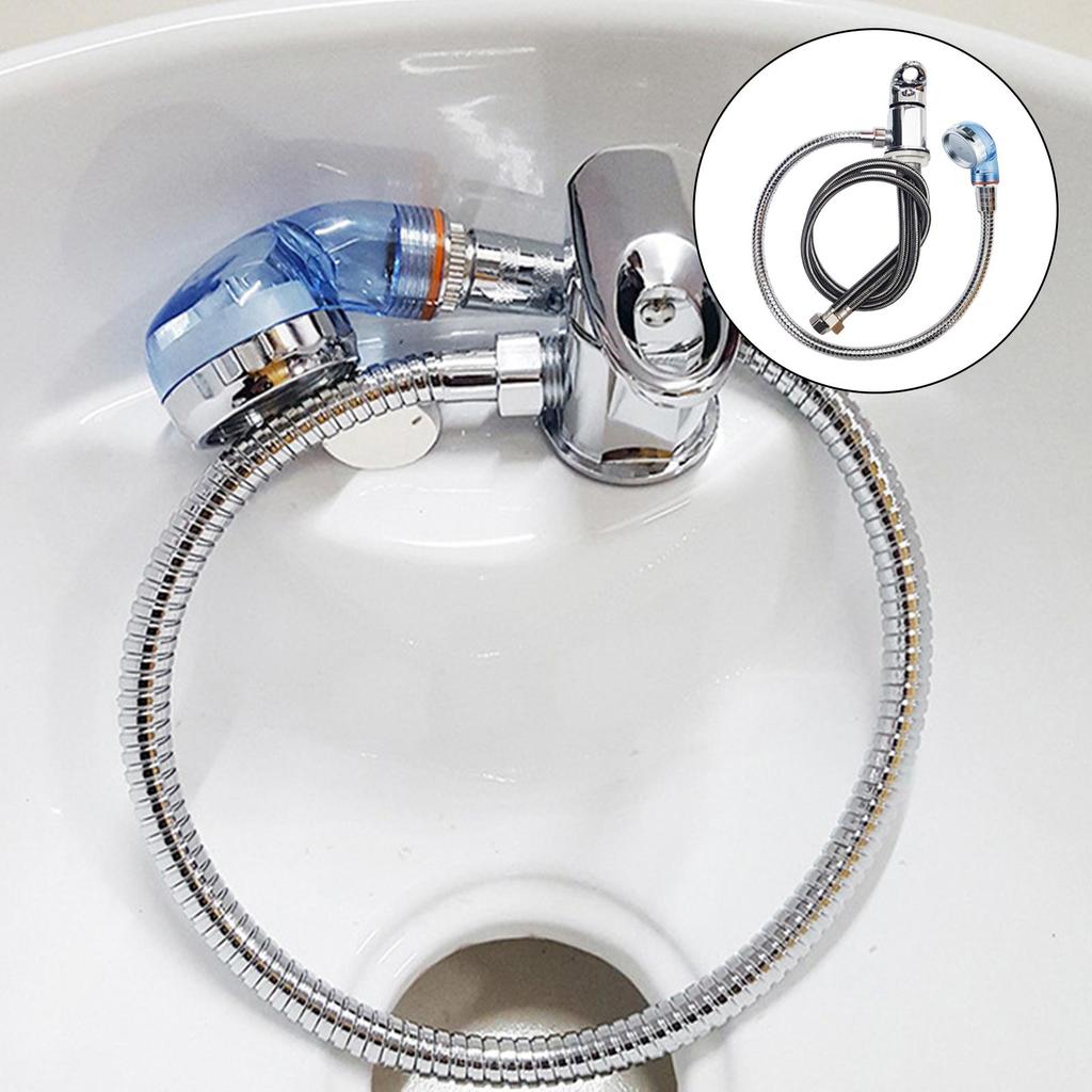 Salon Shampoo Faucet Set, Hot Cold Mixer with Spray Hose Wash Hair Tap Parts Water Faucet Kit for Basin Sink Salon SPA Home