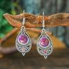 Vintage Ethnic Colorful Natural Stone Water Drop Earrings for Women Creative Unique Dangle Earrings Female Vacation Jewelry