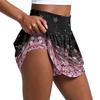 Womens Athletic Skort High Waisted Skort with Built In Shorts Tennis Golf Skort Floral Print Mini Sport Skirt Skort