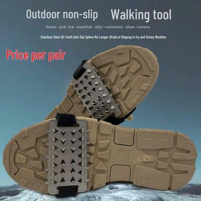 Crampones Antideslizantes de 26 Dientes Unisex para Nieve y Hielo con Puntas Ligeras para Zapatos