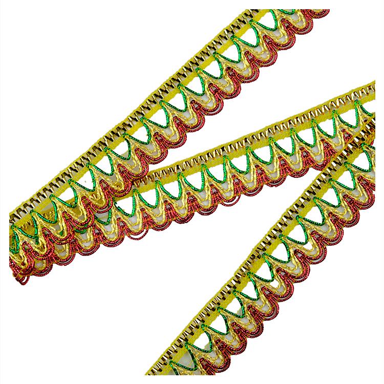 Gold & Silver Sequin Lace for Dance Costumes, 2.7 Cm Wide, 13 Meters