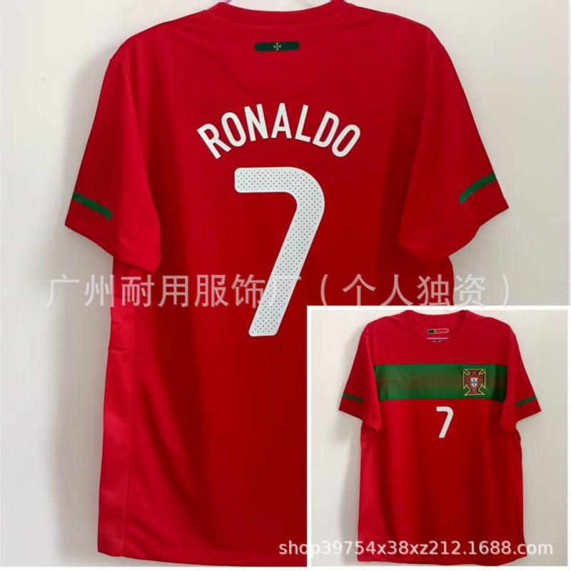 Retro Portugal Jerseys Commemorative Version No. 7 17 C Ronaldo Football Uniform Classic