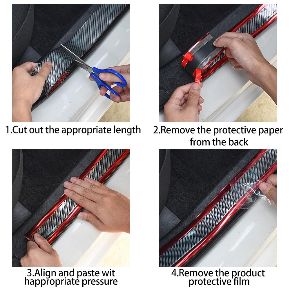 1mX5cm Anti Scratch Strip Bumper Sticker Adhesive Carbon Fiber Tape for Car Bumper Car Side Skirt Door Sill Trunk Edge Protect