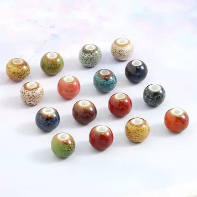 Mărgele Ceramice Colorate cu Smalț Flambé Jingdezhen pentru Brățări și Șnururi de Mână DIY