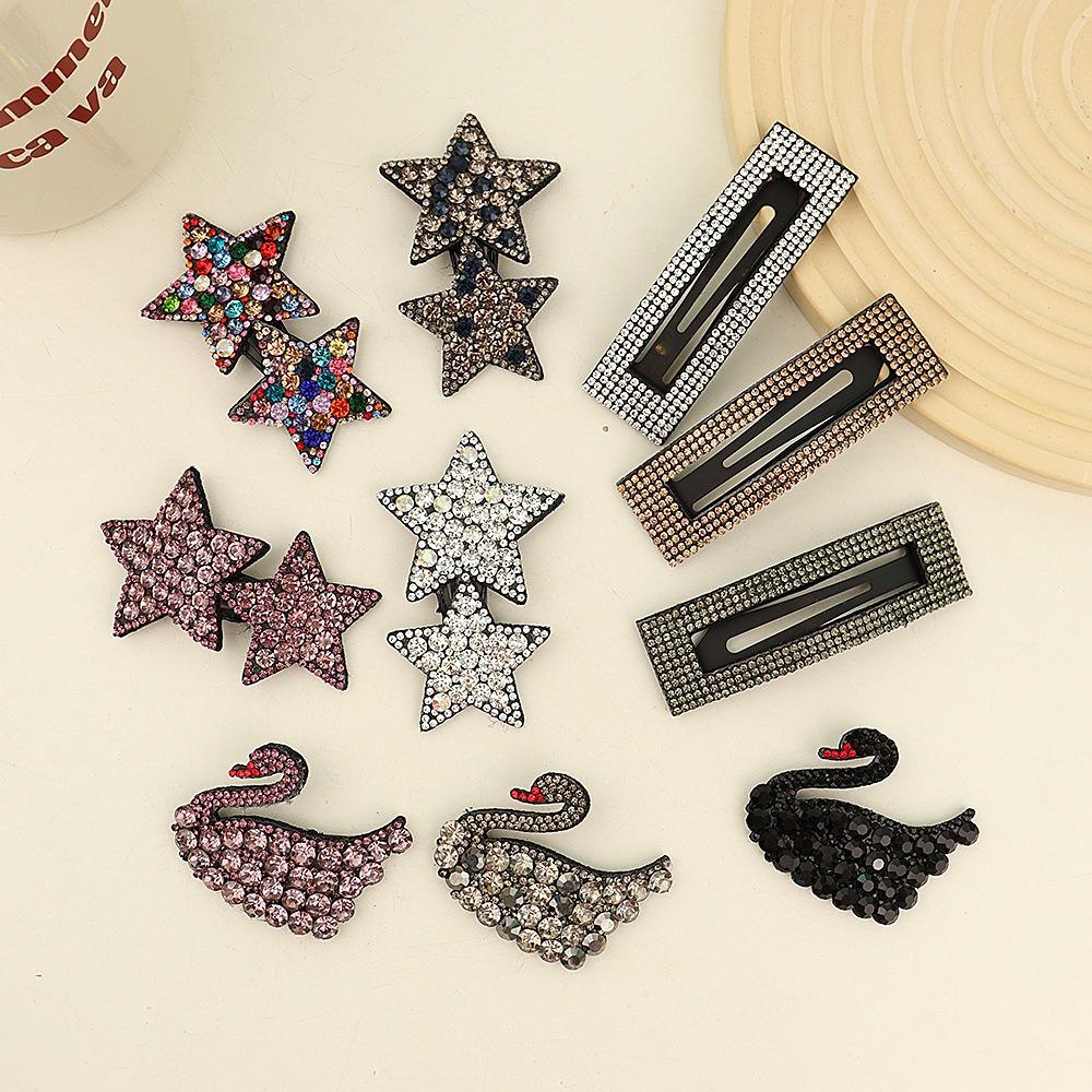 Cute Shiny Rhinestone Hairpins Women Girls Hair Clips Bobby Pin Barrettes Accessories Hairgrips Headdress Headwear Ornament
