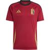 Belgium 24 Home Fan Logo Print Outdoor Casual Pullover Short Sleeve Football Shirt Men Tops Red IQ0771