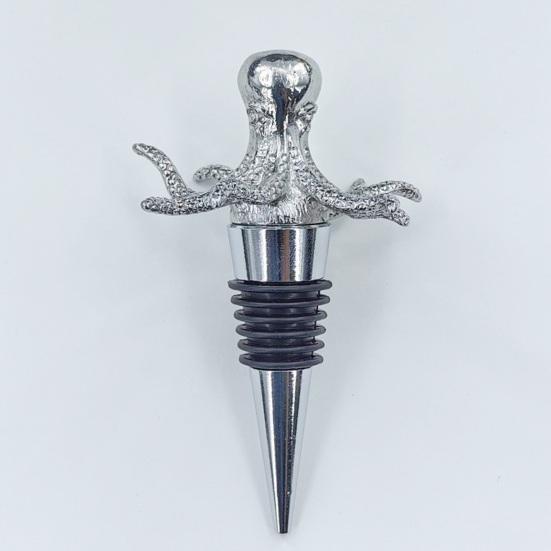 3D Octopus Wine Bottle Stopper, Vacuum Seal Wine Bottle Cap, Reusable Ocean Life Wine Bottle Stopper, Airtight Leak Proof Bottle Topper for Home