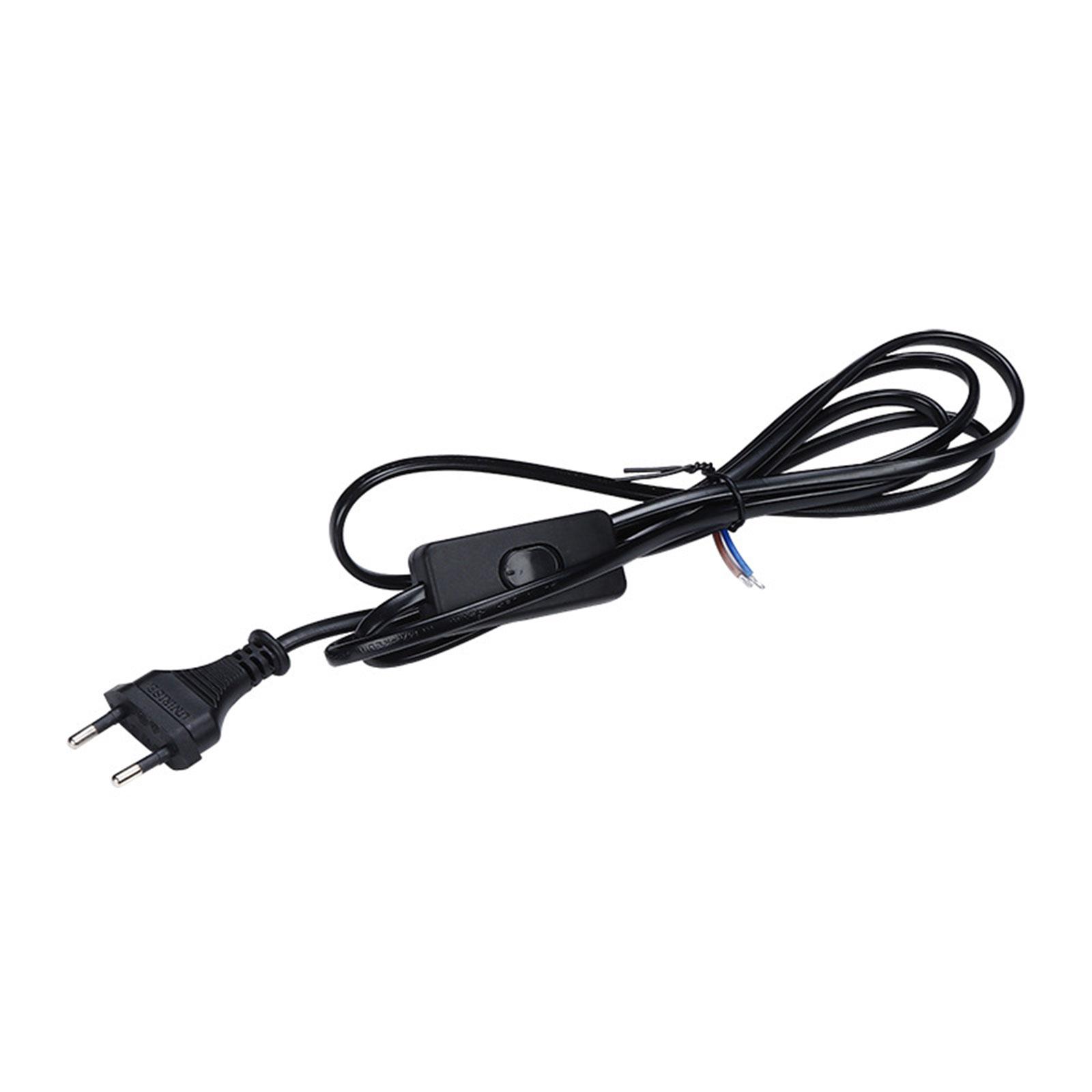 

LED Tube Light Power Extension Cord with On/Off Switch Replacement EU Plug LED Wire Connector Power Cord 6FT/1.8M чорний