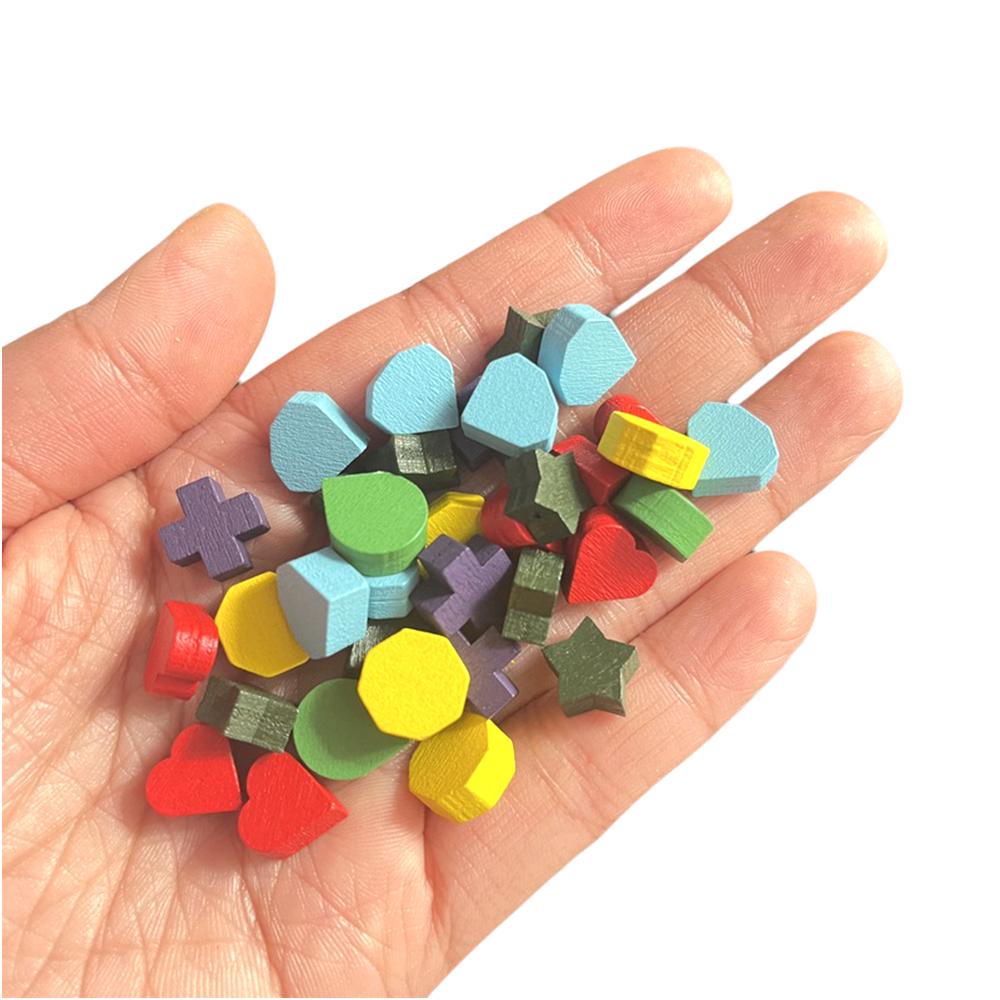 30Pcs 17*14*5Mm Wooden Game Tokens - Big Cloudcottons Shapes For Board Games Chess Card Markers Tabletop Accessories Diy