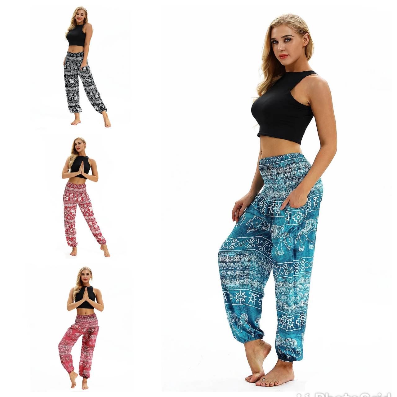 Pantalon imprimé éléphant pour femmes, ample, mode, jambières d'exercices, pantalons de course, de Yoga, de Sport