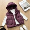 Korean Style Children's Hooded Vest - Trendy Sleeveless Jacket for Boys and Girls, Autumn/Winter Outerwear with Stand Collar