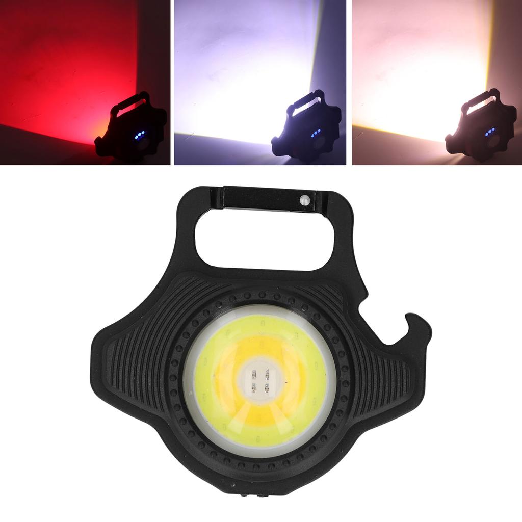 COB Small Flashlight 500LM Rechargeable Portable Mini Pocket Light with Folding Bracket for Fishing