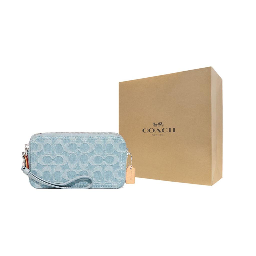 Coach Kira 19 Solid Color Letter Logo Zipper Classic Print Fabric Camera Bag Clutch Shoulder Crossbody Bag Small Women bags Blue CK010-LHPBU