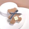 Baby Girls Teddy Bear Bow Hair Clip Milk Tea Color Soft Plush Anti-Slip Hairpin for Kids Party Photo Props Gift