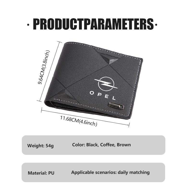 For Opel Car Styling Men Fashion Short Wallet Coin Purse Credit Card Organiser Accessories Insignia Corsa Grandland Antara