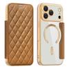For iPhone 17 Pro Max Case Compatible with MagSafe Rhombus PU Leather Phone Cover