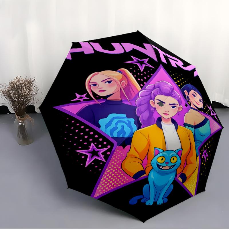 1pc KPop Demon Hunters15 Umbrella, Sun Protection, And UV Shielding. It Has Eight Sturdy Ribs for Outdoor Use And Perfect Gift