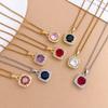 Necklace Hot-selling Simple Square Necklace Accessories Women's Light Luxury Niche Design Sense Does Not Fade Titanium Steel Necklace Women