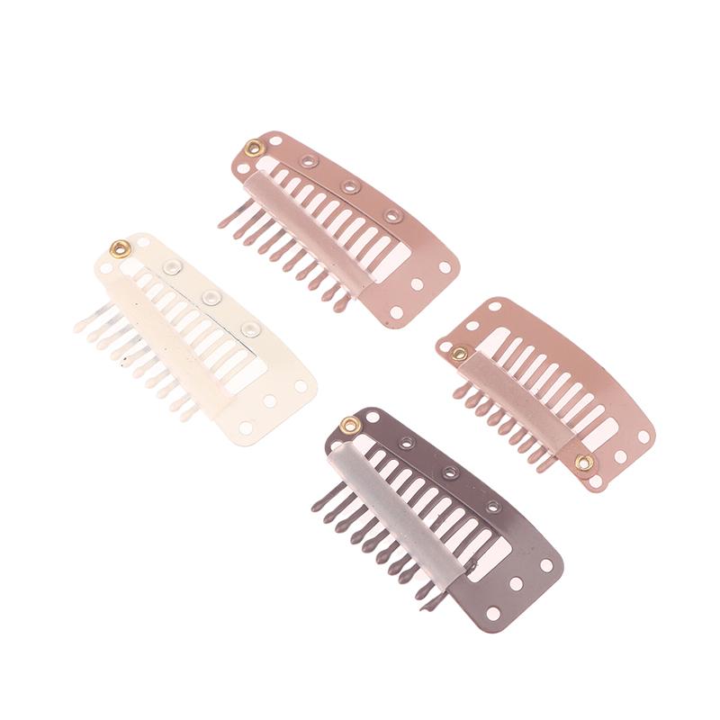 10Pcs 9/10 Teeth Snap Wigs Clips Portable Metal Snap Hair Clips For Hair Extensions Accessories Tool10 Pcs Hair Extension Clips