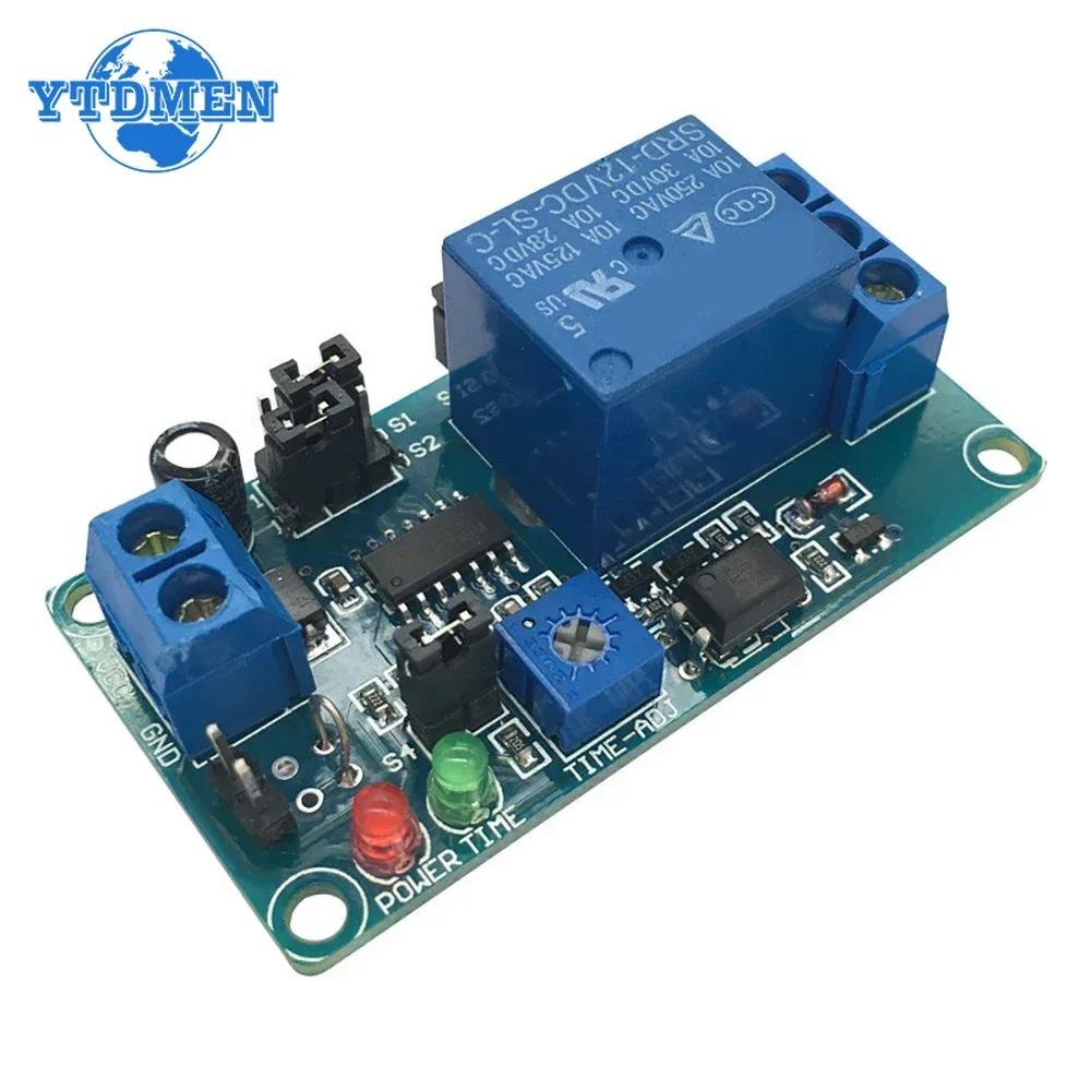 DC 5V 12V Delay Relay Normal Open Time Delay Relay Module Timer Relay Control Switch Adjustable Potentiometer LED Indicator