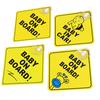 Baby On Board SAFETY Car Window Suction Cup Yellow REFLECTIVE Warning Sign 12CM