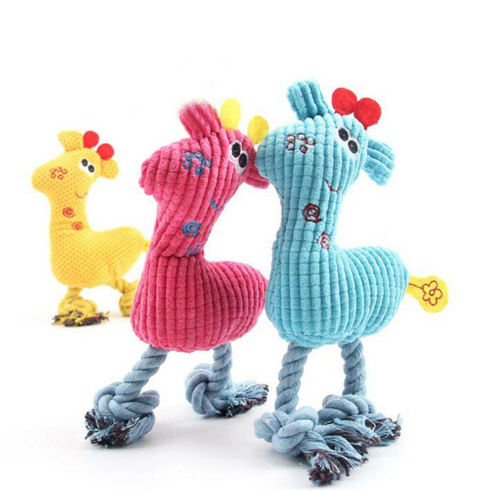 Delightful Giraffe Dog Chew Squeak Toy Interactive Plush Animal For Playful Puppies