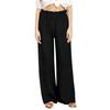 Linen Casual Wide Leg Pants For Women Elastic Waist Versatile Business Casual Work Palazzo Trousers With Pockets