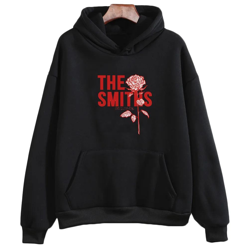 The Smiths Red Rose Print Hoodies Grunge Streetwear Pullovers Winter Women/Men Sweatshirts Casual Sudaderas Fleece Clothing