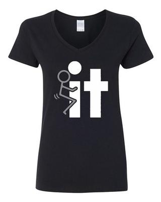 V-Neck Ladies Fck It Screw It Who Cares YOLO Funny Humor T-Shirt Tee Unisex T-Shirt