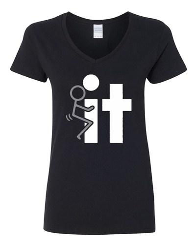 V-Neck Ladies Fck It Screw It Who Cares YOLO Funny Humor T-Shirt Tee Unisex T-Shirt XXXL