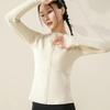 Women's Fleece-Lined Yoga Jacket - Warm, Slimming Long Sleeve for Running & Training