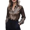Women's European American Leopard Print Casual Button-Up Shirt - Spring/Autumn Collection