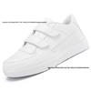Men's Large Velcro White Low-Top Sneakers - Lightweight Casual Sports Shoes with Thick Soles