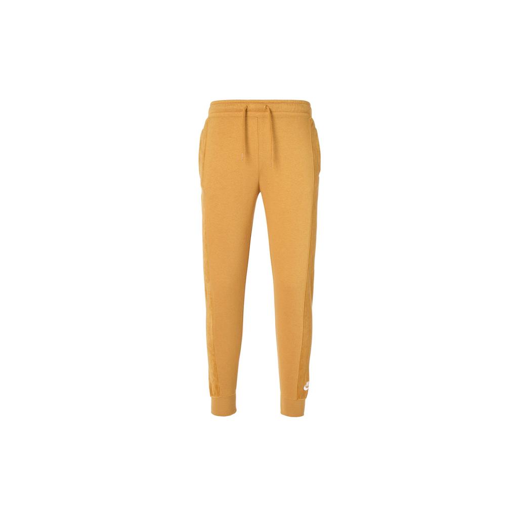 Nike Corduroy Patchwork Knit Jogger Pants Women Bottoms Yellow DM1758-712
