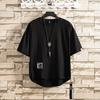 Tricou de vară pentru bărbați Larg Gât rotund Fermoar lateral Decor Pulover Culoare solidă Purtare zilnică Mâneci scurte moi Mărime mare Tricou pentru bărbați Îmbrăcăminte masculină
