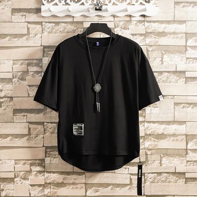 Tricou de vară pentru bărbați Larg Gât rotund Fermoar lateral Decor Pulover Culoare solidă Purtare zilnică Mâneci scurte moi Mărime mare Tricou pentru bărbați Îmbrăcăminte masculină