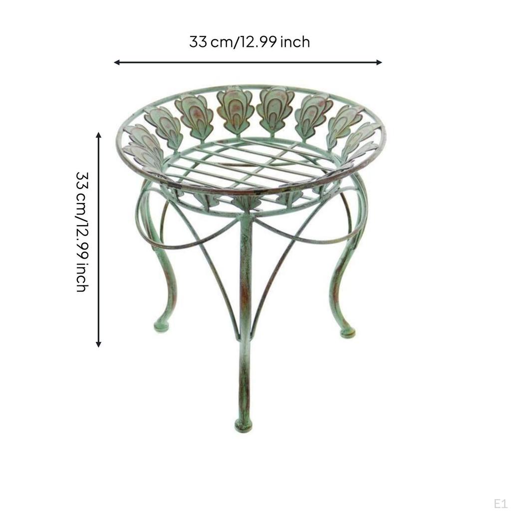 Iron Flower Stand Antique Green Decorative Plant Distressed Finish Home Decor