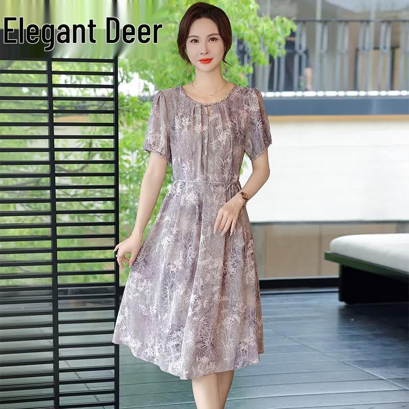 Yalu Women s Summer Printed Midi Dress 4XL