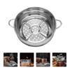 22 Cm Besteck Set Induktion Baby Dampfer Lebensmittel Korb mit Deckel Rack für Topf Griff Brötchen