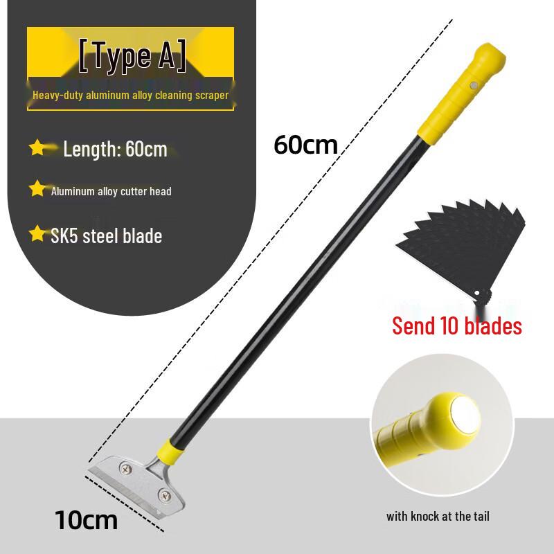Heavy-Duty 60cm Utility Scraper with 10 Blades