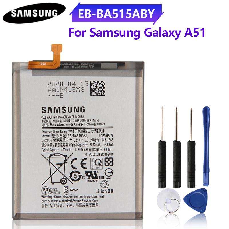 Original Replacement Battery For Samsung Galaxy A51 SM-A515 SM-A515F/DSM SM-A515F SM-A515U EB-BA515ABY Batteries 4000mAh