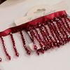 New 5.5CM Wide Crystal Pendant Beaded Fringe DIY Lace Decorative Trim Tassel Fringe Headwear Decoration