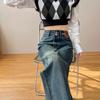 Cement Gray Retro Narrow Version Wide-leg Pants Jeans Autumn New High-waist Droop Loose Slimming Pants