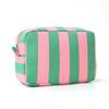 Durable Corduroy Storage Bag Stripe Design Makeup Train Cases High Capacity Travel Makeup Bag