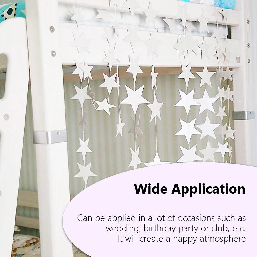 1PC 7cm/2.76inch Shining Star Paper Drop Garland Banner Gold Silver Bunting Banner For Shower Room Wedding Hanging Decoration