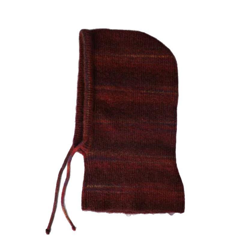 New Wool Blended Knitted Hat Women's Wool Hat Scarf Integrated Warm Outdoor Windproof Cycling