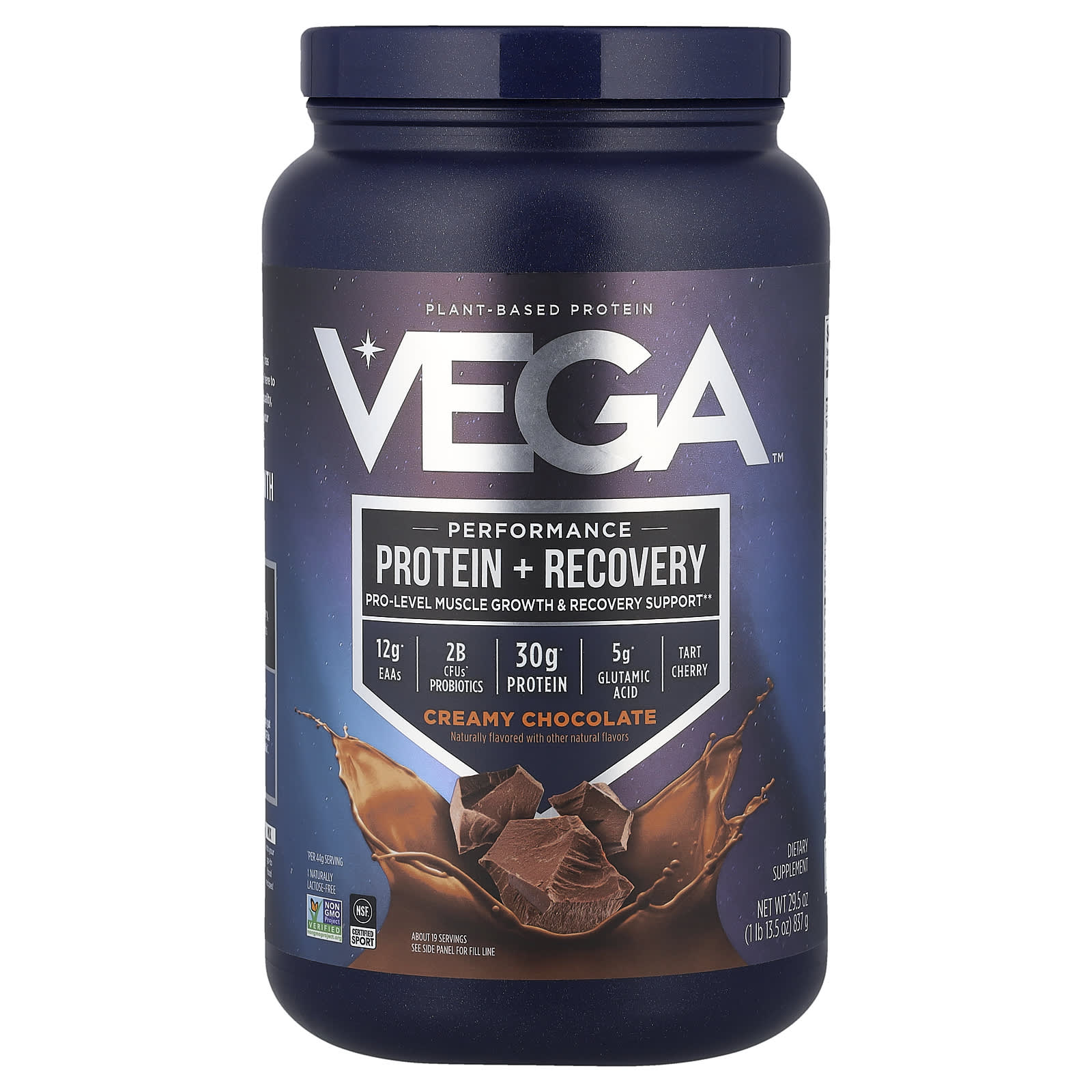 

Plant Protein, Athletic Performance Protein + Recovery, Creamy Chocolate Flavor, 837G (1Lb 13.5Oz)
