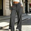 Women's Casual Loose Fit Wide Leg Pants with Drawstring and Pockets for Everyday Wear